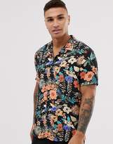 Thumbnail for your product : Topman shirt in black floral print