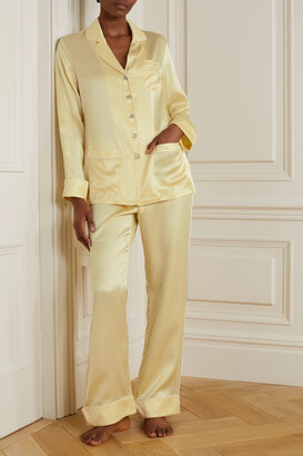 Olivia von Halle Coco Primrose Silk-satin Pajama Set - Yellow