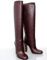Thumbnail for your product : Gucci $1450 New Authentic JACQUELYNE Studded Tall Boots SHOES Bordeaux 297199