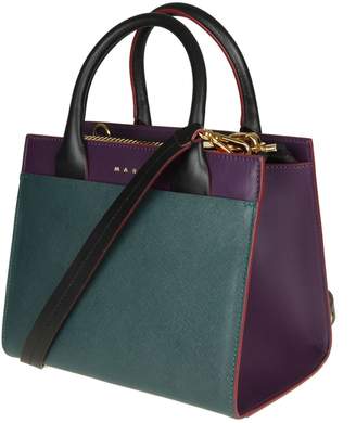 Marni low Hand Bag In Violet And Petrolio Calf