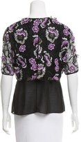 Thumbnail for your product : Wes Gordon Embroidered Short Sleeve Top