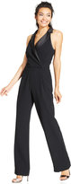 Thumbnail for your product : Xscape Evenings Straight-Leg Satin Collar Jumpsuit