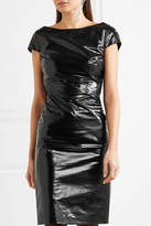 Thumbnail for your product : Gareth Pugh Glossed-leather And Jersey Dress - Black
