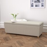 Thumbnail for your product : The White Company Langley Cotton Ottoman Natural Oak Leg, Pearl Cotton, One Size