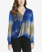 Thumbnail for your product : Karen Kane Tie-Dyed Crossover Blouse