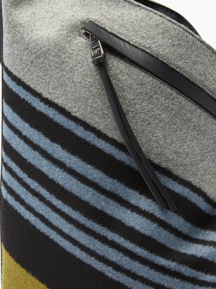 Loewe Anton Striped Felt And Leather Backpack - Black Blue