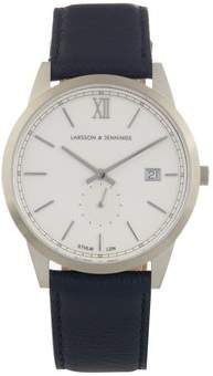 Larsson & Jennings Saxon stainless-steel and leather watch