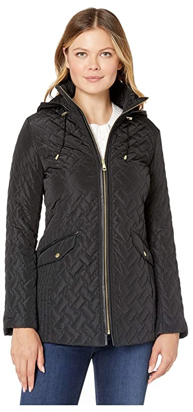Cole Haan Quilted Barn Jacket (Black) Women's Coat - ShopStyle