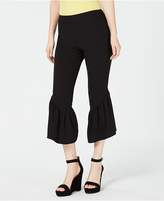 Thumbnail for your product : INC International Concepts Cropped Ruffle-Hem Crêpe Pants, Created for Macy's