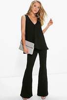 Thumbnail for your product : boohoo Womens Ivy Swing Top & Flared Trousers Co-Ord Set