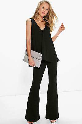 boohoo Womens Ivy Swing Top & Flared Trousers Co-Ord Set