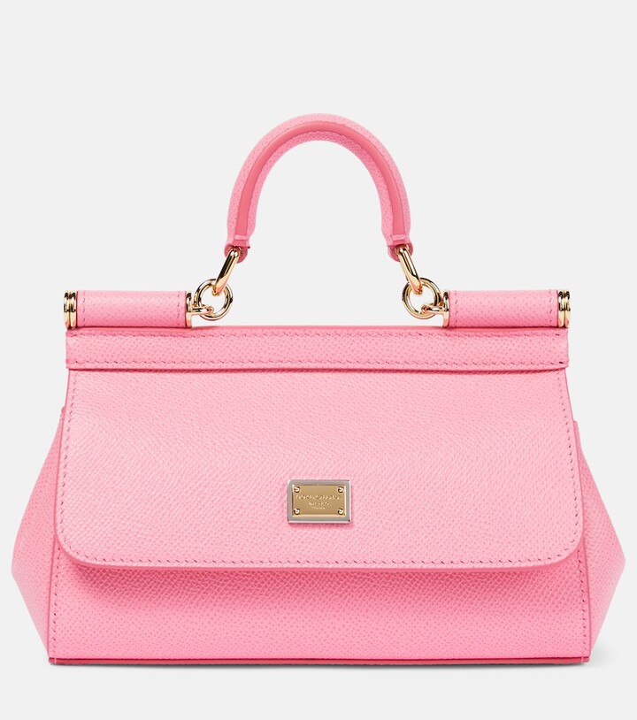 Dolce & Gabbana Sicily Patent Leather Shoulder Bag - Pink