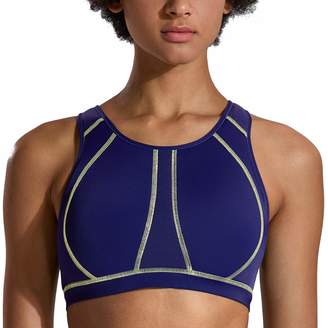 SYROKAN Women's High Impact Full Support Wire Free Padded Active Sports Bra