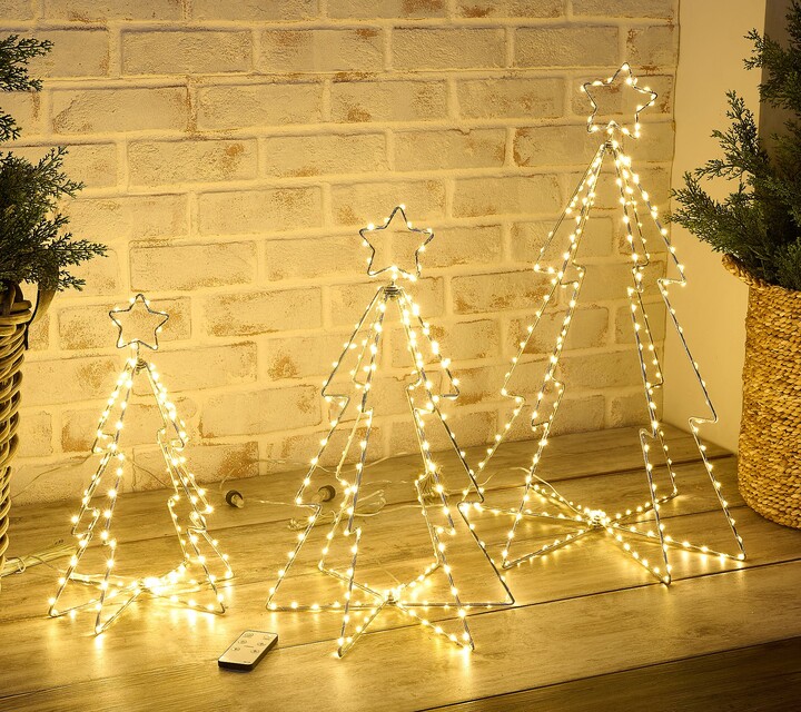 As Is Kringle Express S/3 Foldable In/Outdoor Christmas Trees