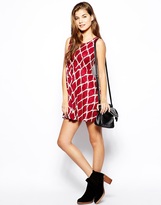 Thumbnail for your product : Lovestruck Lori Lace Skater Dress with Contrast Grid Effect
