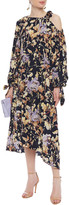Thumbnail for your product : Zimmermann Cold-shoulder Floral-print Stretch-silk Midi Dress