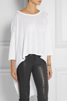 Thumbnail for your product : Raquel Allegra Shredded cotton-blend jersey top