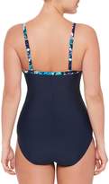 Thumbnail for your product : Christina Blue Floral One-Piece Swimsuit