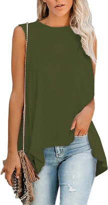 Berryhot Womens Vintage Lace up Sleeveless Lightweight Chiffon Tank Vest Tops Casual Loose Dressy Tunic Blouse 