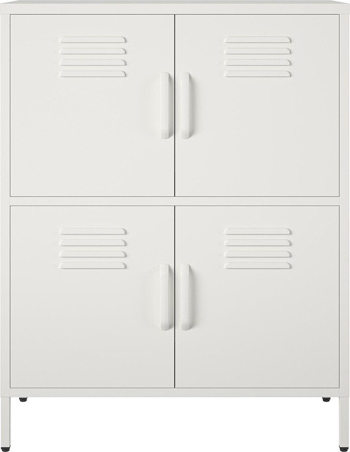 RealRooms Shadwick 4 Door Metal Locker Storage Cabinet, White - ShopStyle