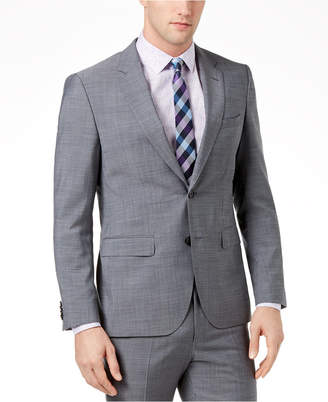 HUGO BOSS Men's Extra-Slim Fit Gray Crosshatch Suit Jacket