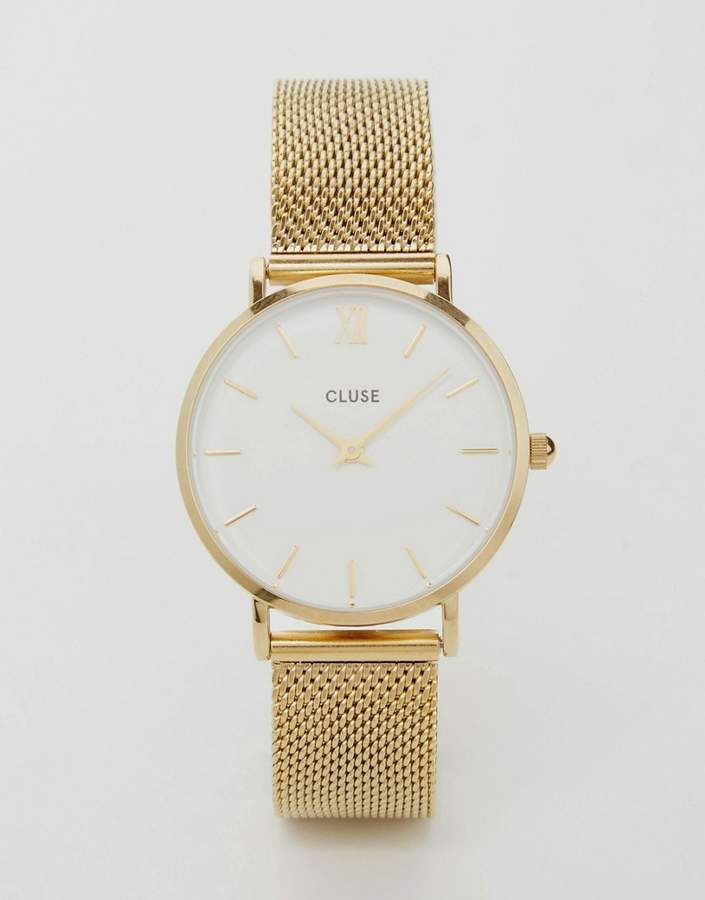 cluse gold mesh watch
