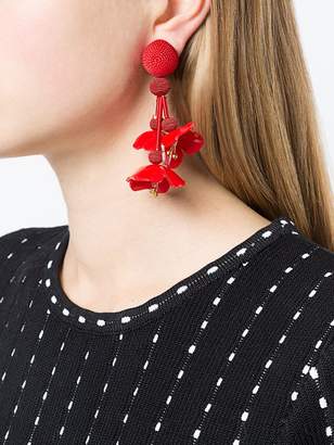 Oscar de la Renta falling flower earrings
