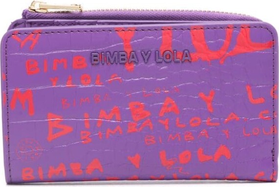 Bimba y Lola logo-print crocodile-effect Wallet - Farfetch