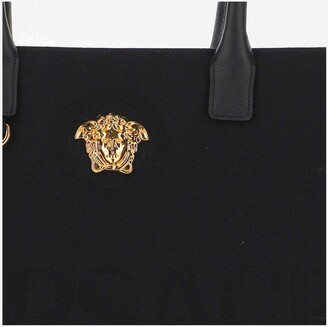 Versace Tote Bag With Embossed Logo And Gold Details