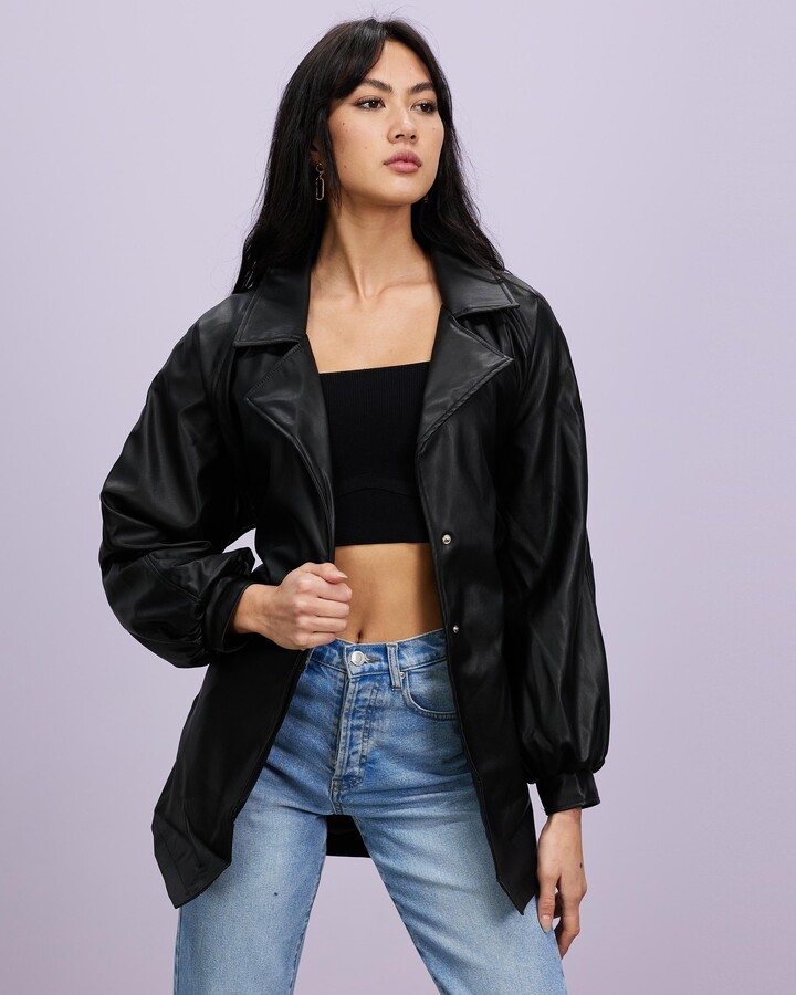 black leather jacket size 12