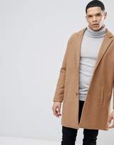 Thumbnail for your product : Bershka Wool Overcoat In Camel