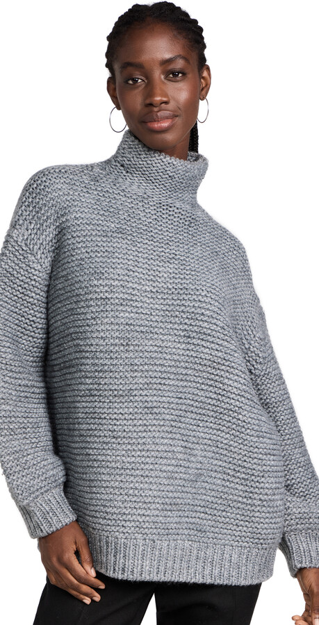 Chunky Grey Turtleneck Sweater | ShopStyle