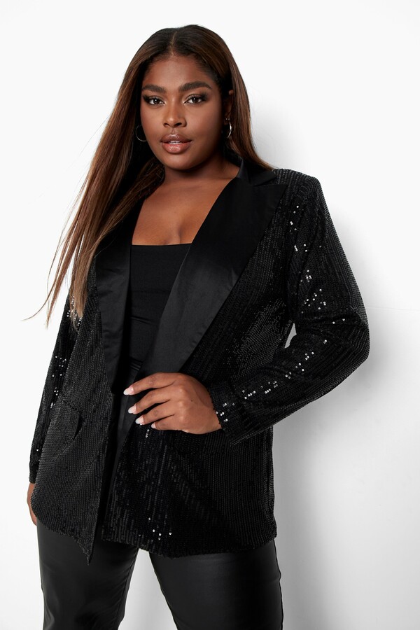 glitter jacket plus size