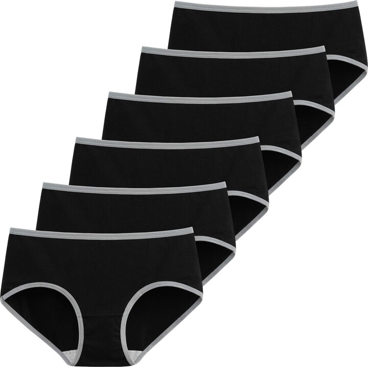 INNERSY Black Knickers Stretch Cotton Underwear for Women