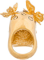 Thumbnail for your product : Alexander McQueen Gold-Tone Skull Butterfly Ring