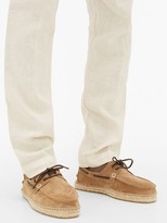 Thumbnail for your product : Manebi Suede And Braided-jute Boat Shoes - Beige