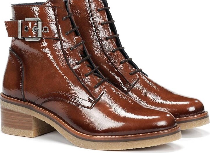 Fluchos Women's Lucero Ankle Boot In Cognac Naplack