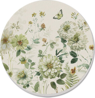 CounterArt Green Fields 4 Pack Round Absorbent Stone Coasters
