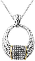Thumbnail for your product : Lord & Taylor Diamond Pendant in Sterling Silver with 14 Kt. Yellow Gold