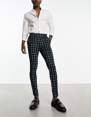 Lars Amadeus Men's Plaid Pants Casual Slim Fit Flat Front Check Dress  Trousers - Walmart.com