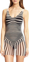 Thumbnail for your product : Jean Paul Gaultier One-Piece Optical Tulle Swimsuit