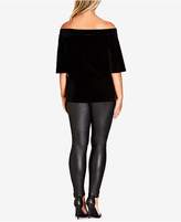 Thumbnail for your product : City Chic Trendy Plus Size Velvet Off-The-Shoulder Top