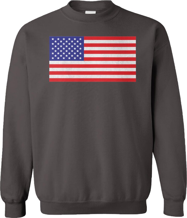 Haase Unlimited USA American Flag - Patriotic United States Unisex Crewneck Sweatshirt (Navy