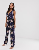 Thumbnail for your product : Little Mistress mixed floral print jumpsuit