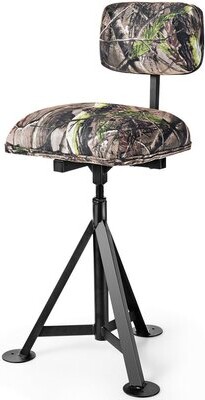 17 Stories Swivel Hunting Chair Tripod Blind Stool With Detachable