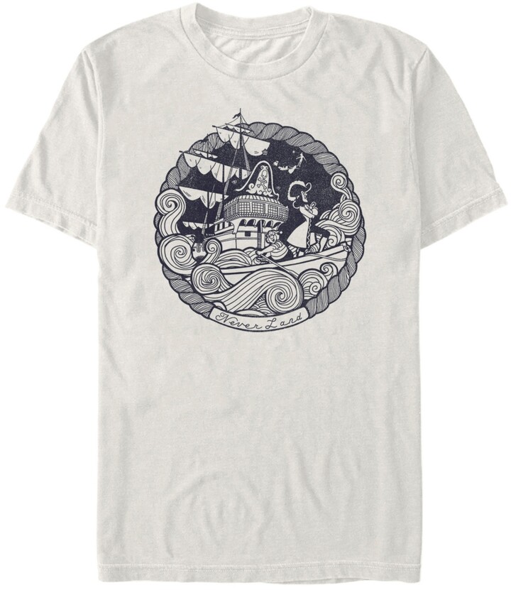 Fifth Sun Disney Men's Peter Pan Captain Hook Ship Stamp Short Sleeve  T-Shirt - ShopStyle