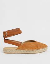 Thumbnail for your product : Office Faris tan suede espadrilles with ankle strap