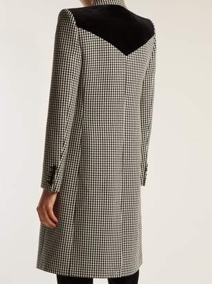 Givenchy Panelled Houndstooth Wool Coat - Womens - Black White