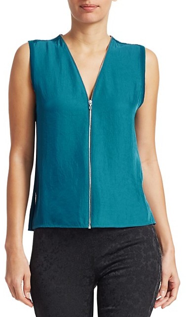 zip up sleeveless top