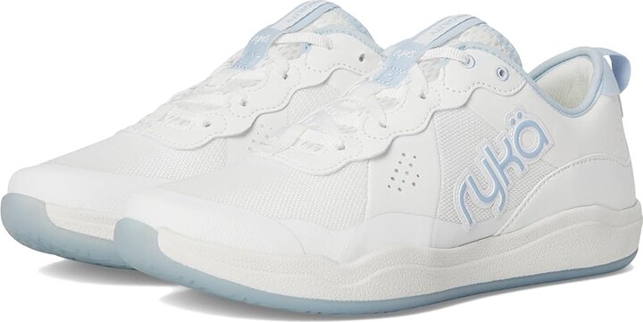 Ryka Court Agility Cross Training Women's Running Shoes White/Skyrise Blue : 12 B - Medium, Synthetic